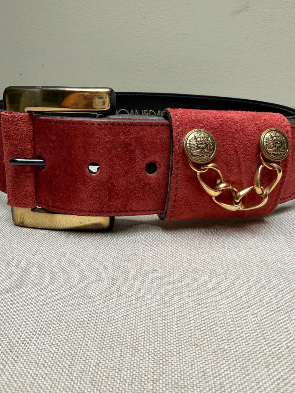 Vintage 1990s Joan and David Suede Statement Belt Size Small